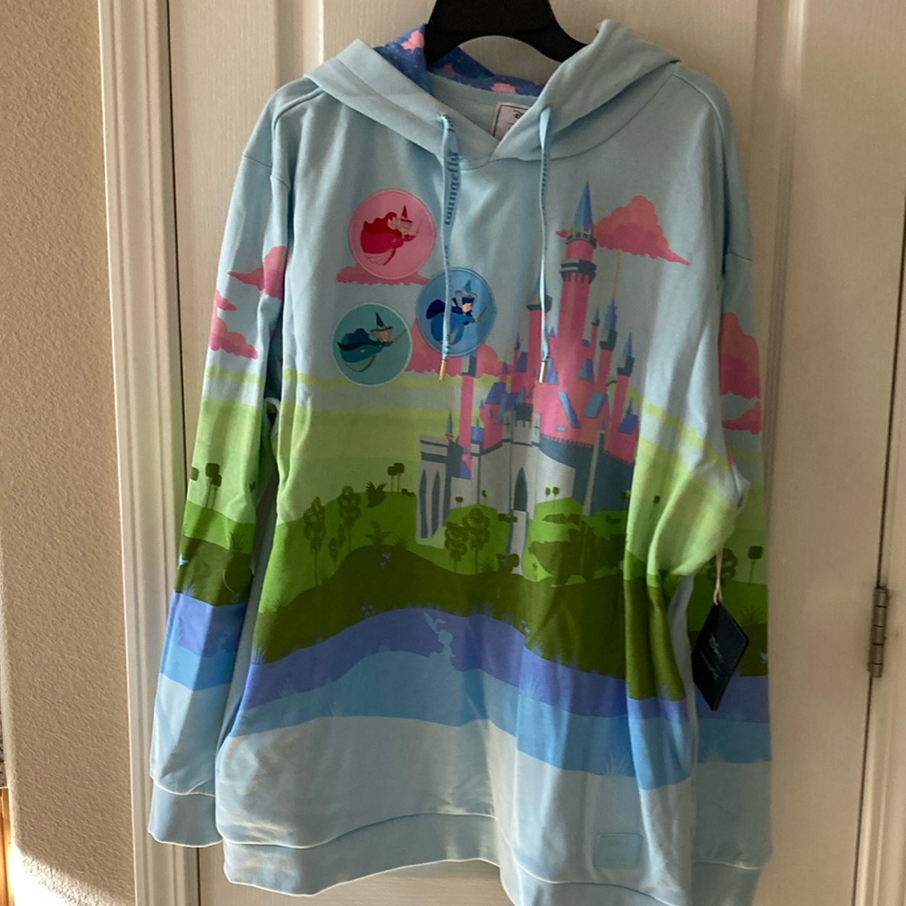 New Disney Loungefly Sleeping Beauty Castle and Fairies Hoodie